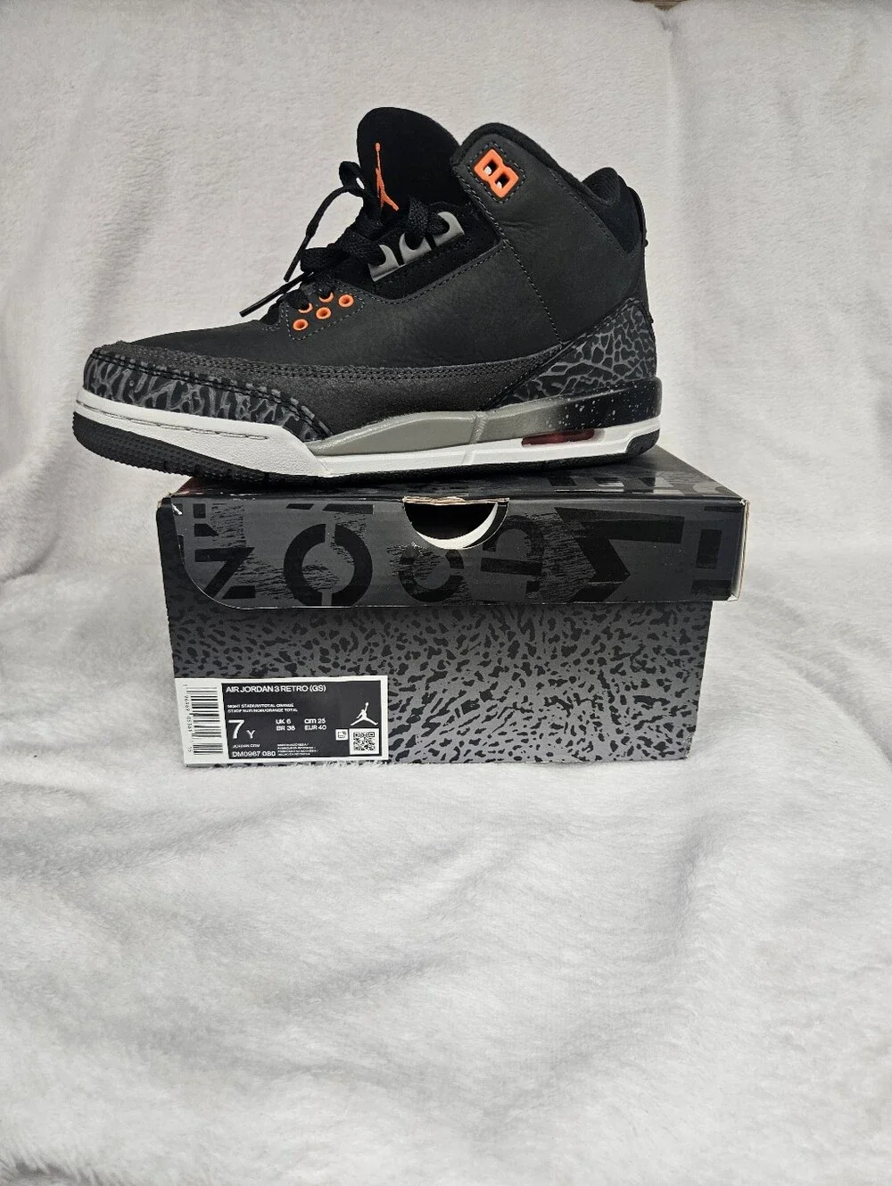 Jordan Men's Low-Top Sneakers in Black with Orange Accents